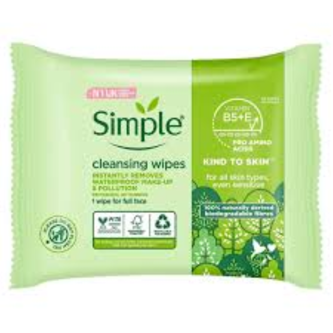 SIMPLE KTS CLEANSING FACIAL WIPES 25s